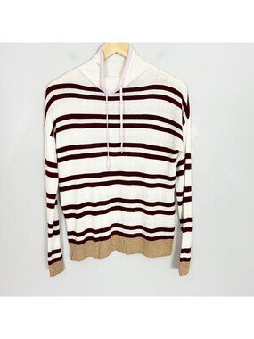Lou & Grey Cowl Neck Knit Top Lightweight Sweater Striped Fall Size XS Women's